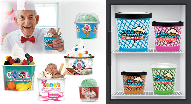 Frozen Dessert Branding Container Lids